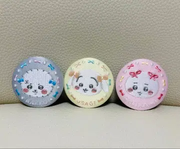 치이카와 자수 캔뱃지 비스킷 2 랏코 토끼 치이카와 3종 세트