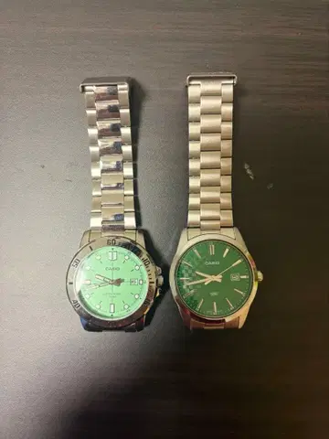 CASIO 그린 손목시계 2개 세트