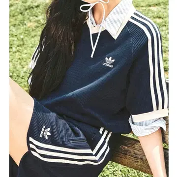 아디다스 adidas 와플 폴로 반팔 숏 슬리브 L 네이비