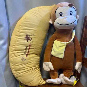 호기심 많은 조지 세트 판매 봉제 인형과 바나나 모양 쿠션