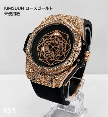 KIMSDUN 남성용 쿼츠 손목시계 기하학 디자인 로즈 골드 작동