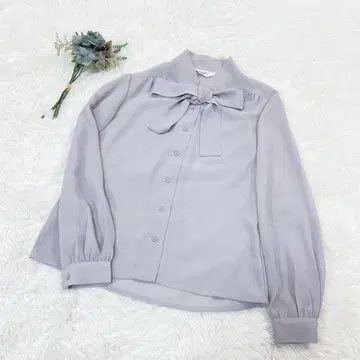 Cessorie 빈티지 레트로 보타이 블라우스 그레이 일본제