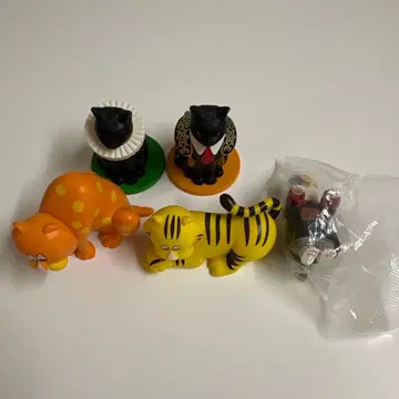 고양이 호랑이 피규어 5체 세트