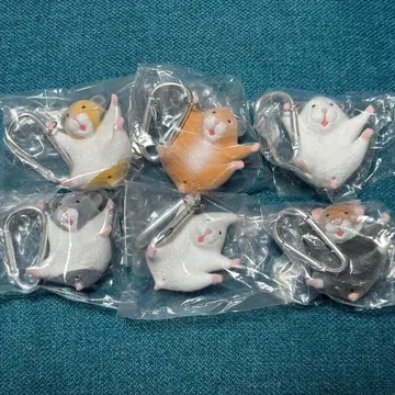 매달리는 햄스터 컴플리트 세트 전 6종 가챠가챠 카라비너 포함