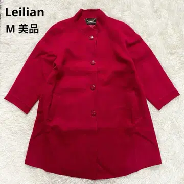 Leilian 레리안 울 코트 롱 코트 모 100 9AR 레드 M