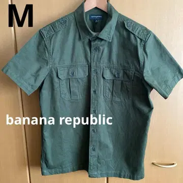BANANA REPUBLIC 반팔 셔츠 M 올리브 그린