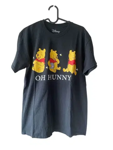 00s Disney 푸우 T셔츠 M 블랙