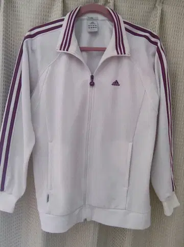 adidas 집업 자켓 화이트/퍼플