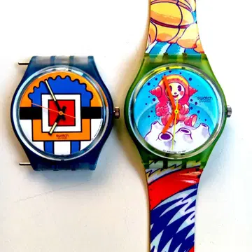 Swatch 스와치 Standard 컬러풀 손목시계 2개 세트