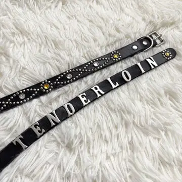 새상품급 TENDERLOIN 텐더 로인 스터드 가죽 벨트 블랙