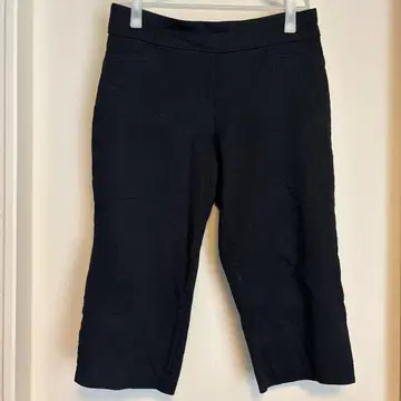 크로프트앤밸로 크롭 무지 14 카프리 팬츠 블랙 면 신축 XL