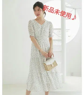 tocco 튤립 플라워 프린트 셔링 티어드 원피스