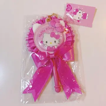산리오 헬로키티 캔뱃지 로제트 지팡이 리본