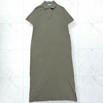 LACOSTE 폴로 원피스 롱 카키 38