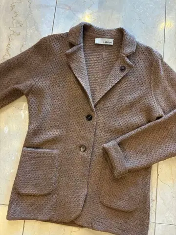 LARDINI 브라운 니트 테일러드 자켓