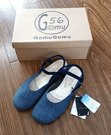 새상품 GomuGomu 데님 블루 플랫슈즈