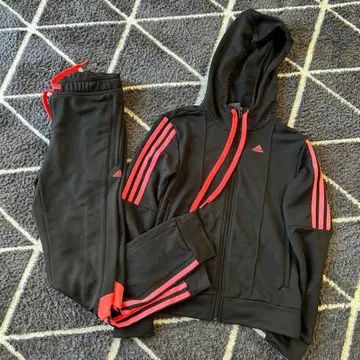 adidas 저지 블랙/형광 핑크 셋업