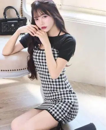 [ 6000엔 이상 할인 ] 미셸 마카롱 프론트 오픈 리본 미니 원피스