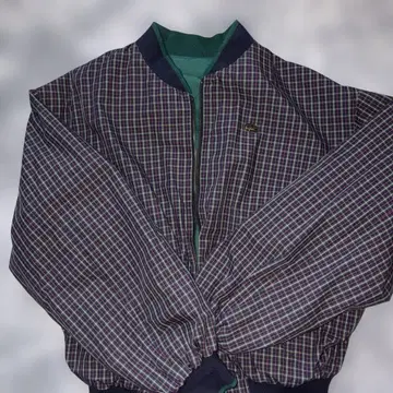 Lacoste 체크 무늬 나일론 점퍼 리버서블