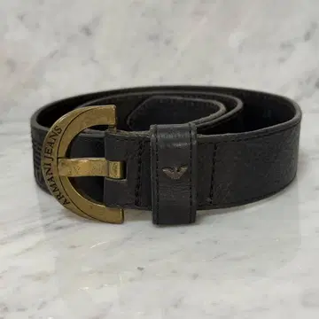 Armani Jeans 아르마니 천연 가죽 블랙 가죽 벨트 블랙 로고