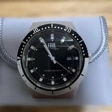 FHB classic 손목시계 스위스산 Ref.F-405 블랙 회전 베젤