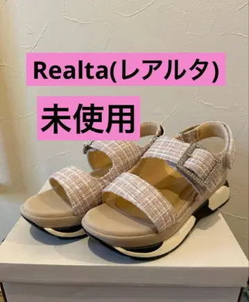 미사용 레알타 샌들 L 핑크 통굽