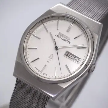18 작동 SEIKO 시계 킹 쿼츠 남성용 데이데이트 화이트