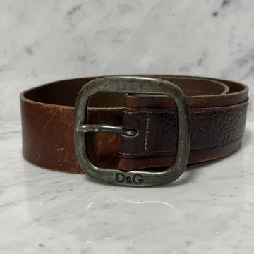D&G 돌체앤가바나 브라운 가죽 벨트 천연 가죽 두꺼운 넓은 폭