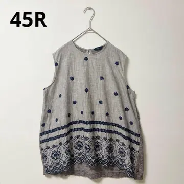 45R 상의 여성용 3 붓자국 자수 컷워크 면 천축 꽃 절개