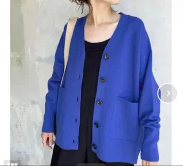 스픽 앤 스팬 더블 자카드 빅 가디건 파랑 블루