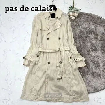[pas de calais] 린넨 더블 롱 트렌치코트 베이지