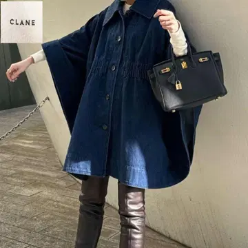 컨디션 최상 CLANE 클라네 데님 케이프 코트 판초 인디고 블루