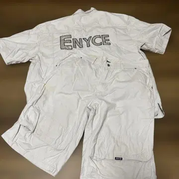 Enyce 셋업 에니체 화이트 데님 셔츠 숏팬츠