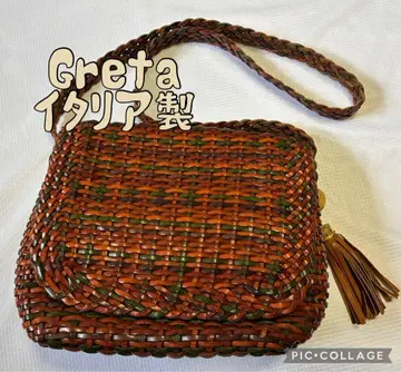 greta 그레타 이탈리아제 가죽 메쉬 멀티 컬러 숄더백 태슬