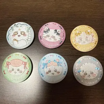 [ 6개 세트 ] 치이카와 (먼작귀) 자수 캔뱃지 비스켓 2