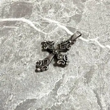 빈티지 실버 925 크로스 펜던트 탑 마카사이트 조각