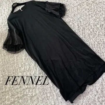 FENNEL 핀넬 프릴 소매 원피스 블랙 루즈핏 38