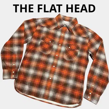 [새상품급] 플랫 헤드 THE FLAT HEAD 프린트 플란넬 셔츠