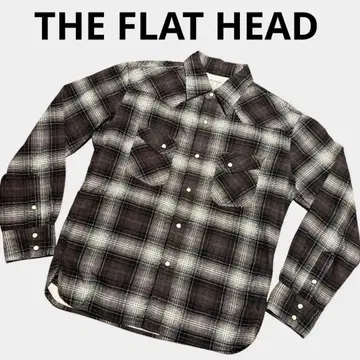 [새상품급] 플랫 헤드 THE FLAT HEAD 프린트 플란넬 셔츠