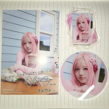 tripleS 채원 행운 고양이 키링 코스터 엽서