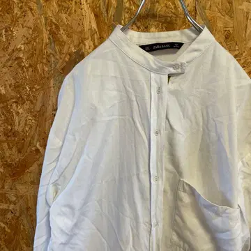 AE10087 ZARA BASIC 노카라 셔츠 화이트 여성용