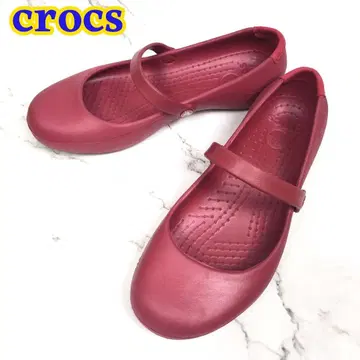 단종품 crocs 앨리스 워크 멜리 제인 버건디 보르도 W6