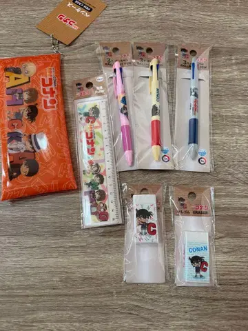 다이소 명탐정 코난 펜 케이스 볼펜 지우개
