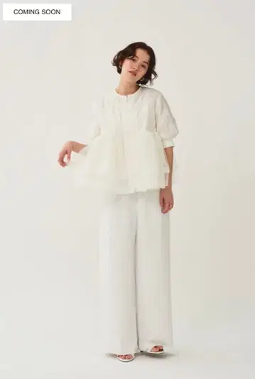 yori 쿨 터치 와이드 팬츠 화이트 새상품