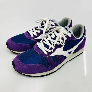새상품급 Mizuno 런버드 스니커즈 보라색/네이비 25.0cm