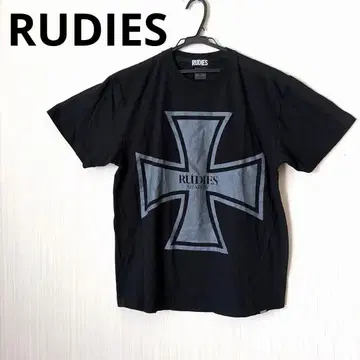 루디스 아이언 크로스 T셔츠 철십자 펑크 T셔츠 블랙 크랙
