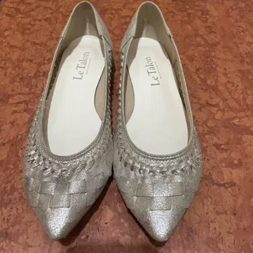 르 탈롱 실버 메쉬 뜨개질 플랫슈즈 23.5cm