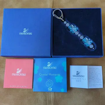 Swarovski 스카이블루 아쿠아 마린 테디베어 키링 참