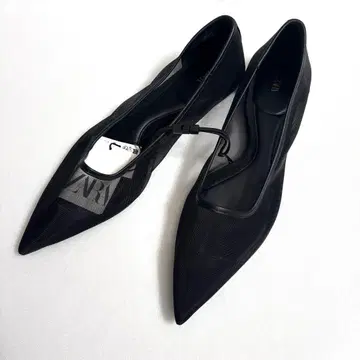 ZARA 자라 스틸레토 플랫 펌프스 블랙 택 포함 새상품