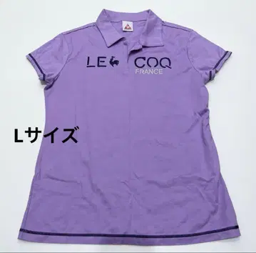 르 꼬끄 프랑스 보라색 피케 셔츠 자수 로고 L